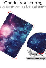 NoXx Hoes Geschikt voor Kobo Clara HD Hoesje Bookcase Cover Book Case Hoes Sleepcover Met Screenprotector - Galaxy