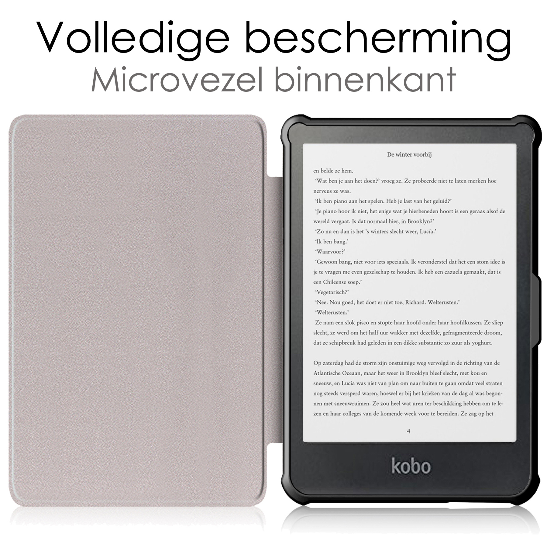 NoXx Hoes Geschikt voor Kobo Clara HD Hoesje Bookcase Cover Book Case Hoes Sleepcover Met Screenprotector - Galaxy