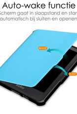 NoXx Hoes Geschikt voor Kobo Clara HD Hoesje Bookcase Cover Book Case Hoes Sleepcover Met Screenprotector - Lichtblauw