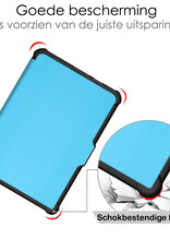 NoXx Hoes Geschikt voor Kobo Clara HD Hoesje Bookcase Cover Book Case Hoes Sleepcover Met Screenprotector - Lichtblauw