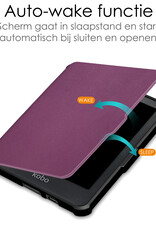 NoXx Hoes Geschikt voor Kobo Clara HD Hoesje Bookcase Cover Book Case Hoes Sleepcover Met Screenprotector - Paars