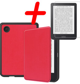 BASEY. BASEY. Kobo Clara 2E Hoesje Met Screenprotector - Rood