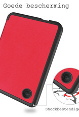BASEY. Hoes Geschikt voor Kobo Clara 2E Hoesje Bookcase Cover Hoes Met Screenprotector - Hoesje Geschikt voor Kobo Clara 2E Hoes Cover Case - Rood