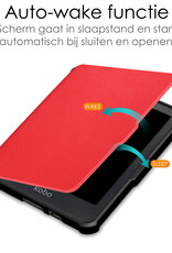 NoXx Hoes Geschikt voor Kobo Clara HD Hoesje Bookcase Cover Book Case Hoes Sleepcover Met Screenprotector - Rood