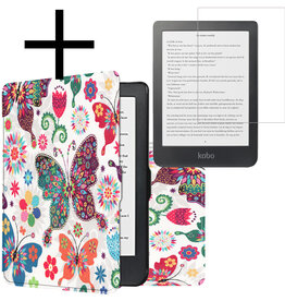 NoXx NoXx Kobo Clara HD Hoesje Met Screenprotector - Vlinders