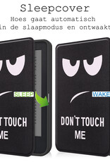 BASEY. Hoes Geschikt voor Kobo Clara 2E Hoesje Bookcase Cover Hoes Met Screenprotector - Hoesje Geschikt voor Kobo Clara 2E Hoes Cover Case - Don't Touch Me