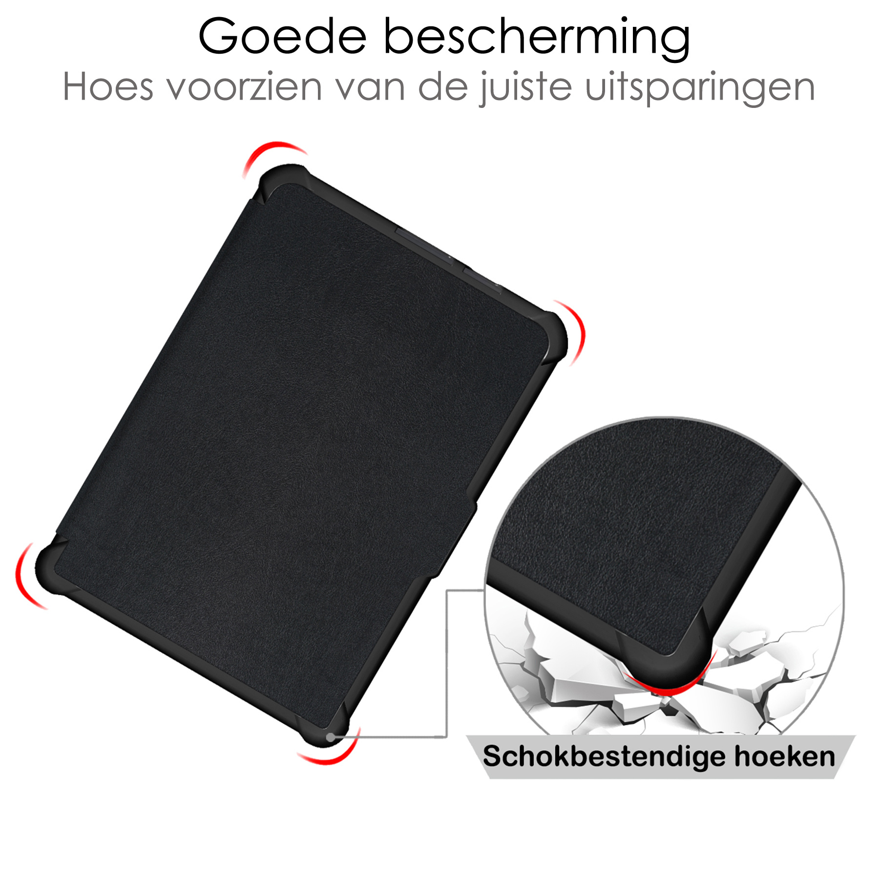 NoXx Hoes Geschikt voor Kobo Clara HD Hoesje Bookcase Cover Book Case Hoes Sleepcover Met Screenprotector - Zwart