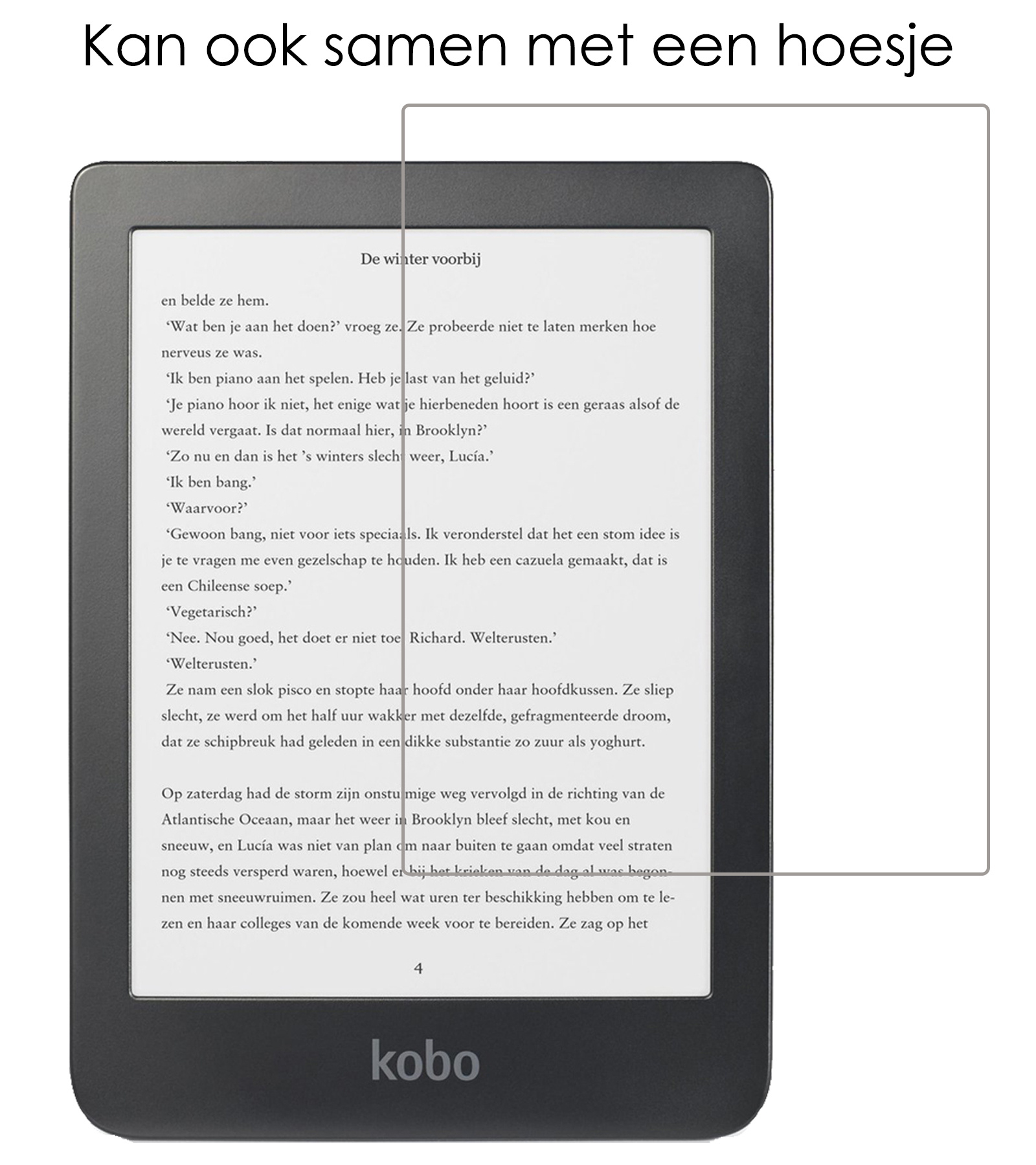 NoXx Hoes Geschikt voor Kobo Clara HD Hoesje Bookcase Cover Book Case Hoes Sleepcover Met Screenprotector - Zwart