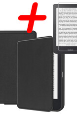 BASEY. Hoes Geschikt voor Kobo Clara 2E Hoesje Bookcase Cover Hoes Met Screenprotector - Hoesje Geschikt voor Kobo Clara 2E Hoes Cover Case - Zwart