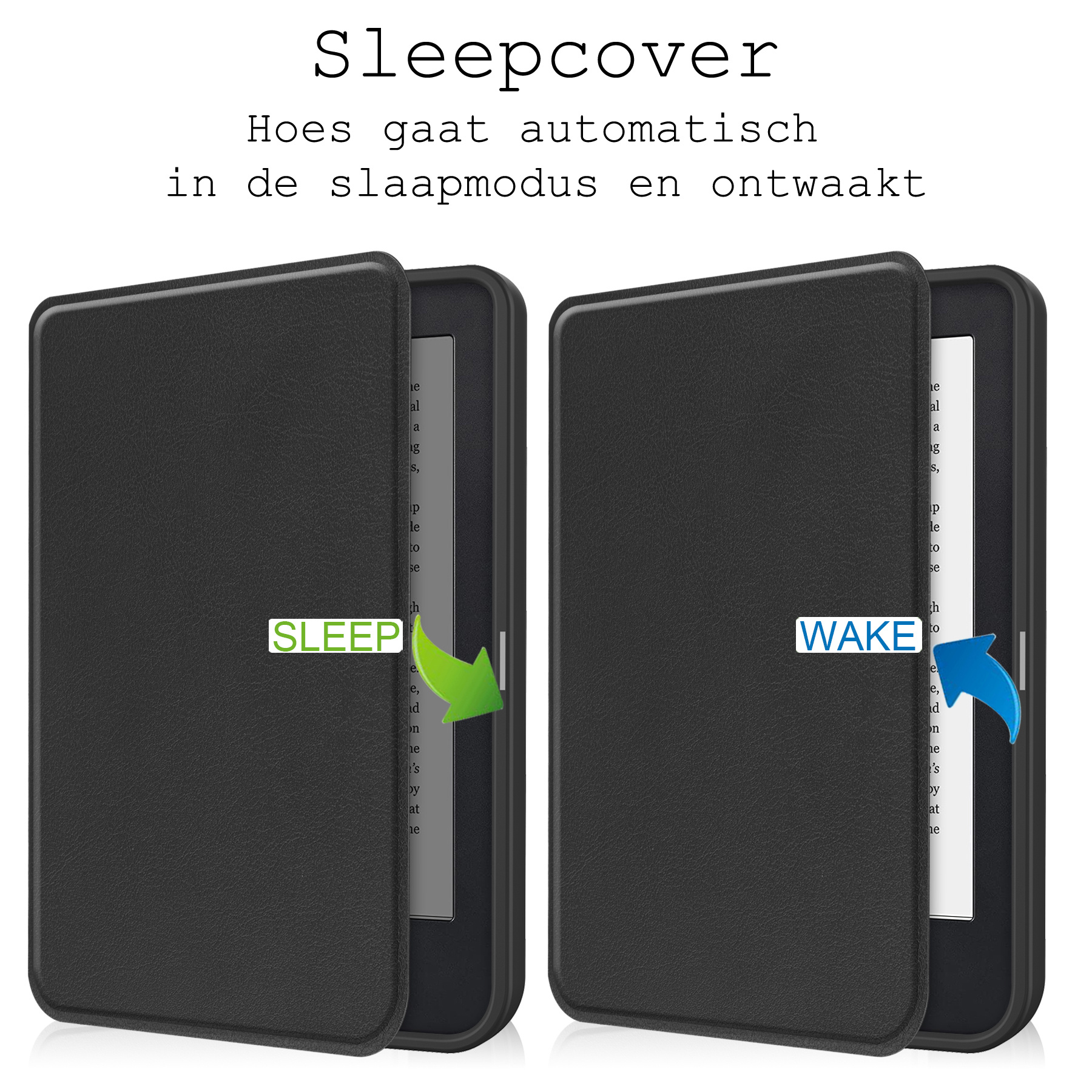 BASEY. Hoes Geschikt voor Kobo Clara 2E Hoesje Bookcase Cover Hoes Met Screenprotector - Hoesje Geschikt voor Kobo Clara 2E Hoes Cover Case - Zwart