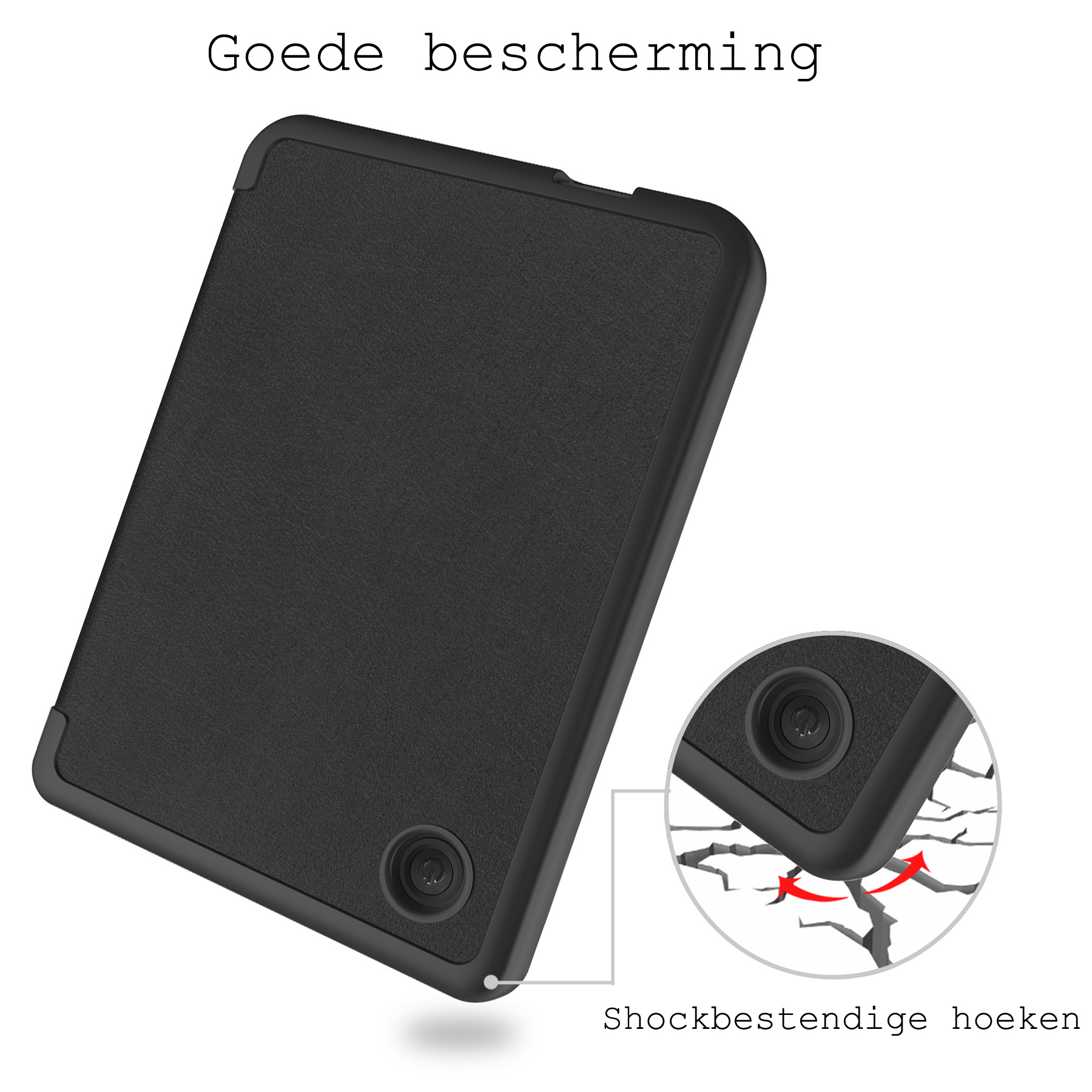 BASEY. Hoes Geschikt voor Kobo Clara 2E Hoesje Bookcase Cover Hoes Met Screenprotector - Hoesje Geschikt voor Kobo Clara 2E Hoes Cover Case - Zwart
