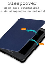 BASEY. Hoes Geschikt voor Kobo Clara HD Hoesje Bookcase Cover Hoes Met Screenprotector - Hoesje Geschikt voor Kobo Clara HD Hoes Cover Case - Donkerblauw