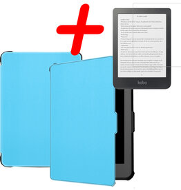 BASEY. BASEY. Kobo Clara HD Hoesje Met Screenprotector - Licht Blauw