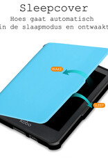 BASEY. Hoes Geschikt voor Kobo Clara HD Hoesje Bookcase Cover Hoes Met Screenprotector - Hoesje Geschikt voor Kobo Clara HD Hoes Cover Case - Lichtblauw