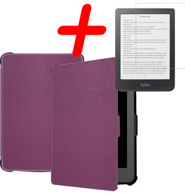 BASEY. BASEY. Kobo Clara HD Hoesje Met Screenprotector - Paars