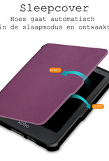 BASEY. Hoes Geschikt voor Kobo Clara HD Hoesje Bookcase Cover Hoes Met Screenprotector - Hoesje Geschikt voor Kobo Clara HD Hoes Cover Case - Paars