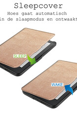 BASEY. Hoes Geschikt voor Kobo Clara HD Hoesje Bookcase Cover Hoes Met Screenprotector - Hoesje Geschikt voor Kobo Clara HD Hoes Cover Case - Rosé Goud