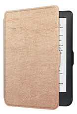 BASEY. Hoes Geschikt voor Kobo Clara HD Hoesje Bookcase Cover Hoes Met Screenprotector - Hoesje Geschikt voor Kobo Clara HD Hoes Cover Case - Rosé Goud