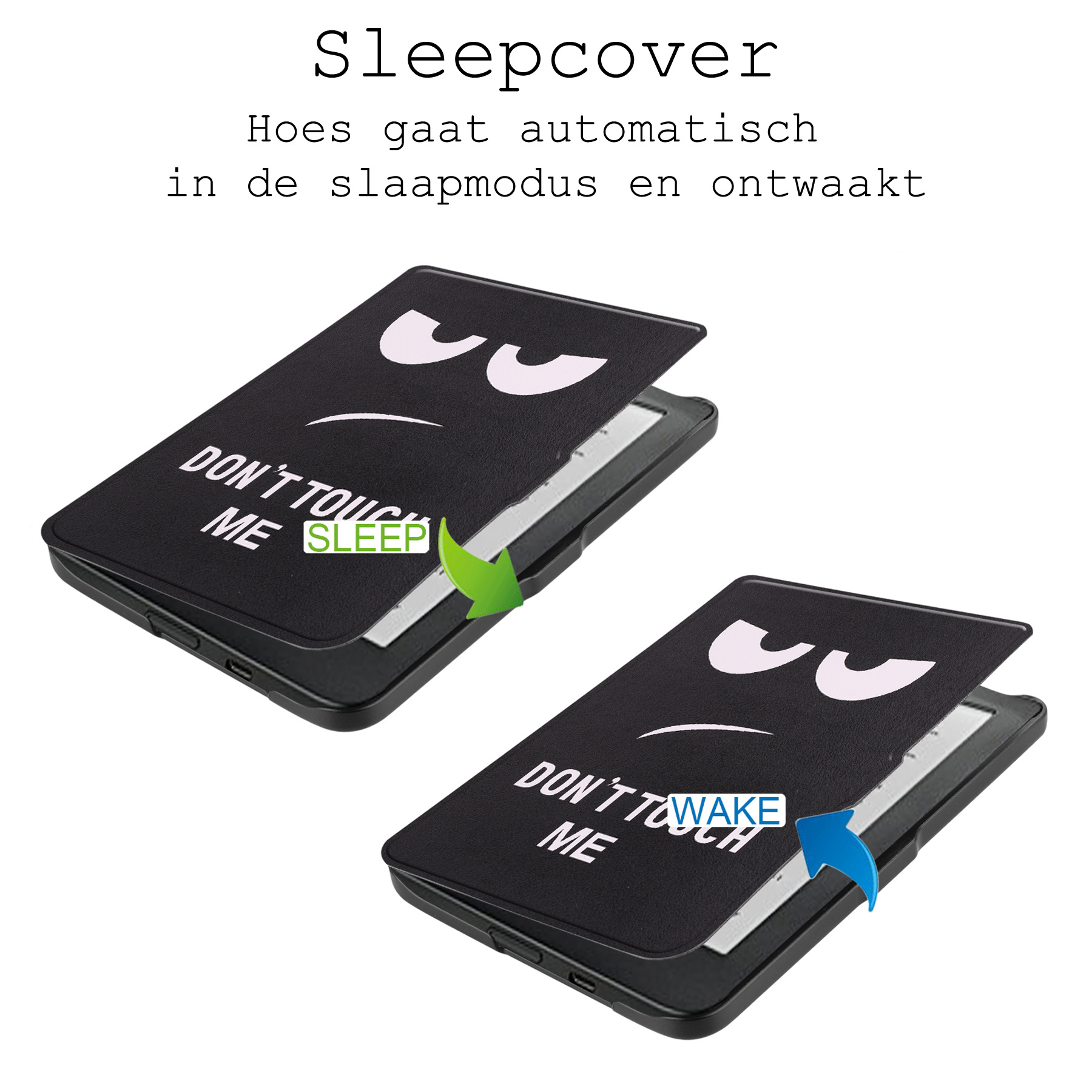 BASEY. Hoes Geschikt voor Kobo Clara HD Hoesje Bookcase Cover Hoes Met Screenprotector - Hoesje Geschikt voor Kobo Clara HD Hoes Cover Case - Don't Touch Me