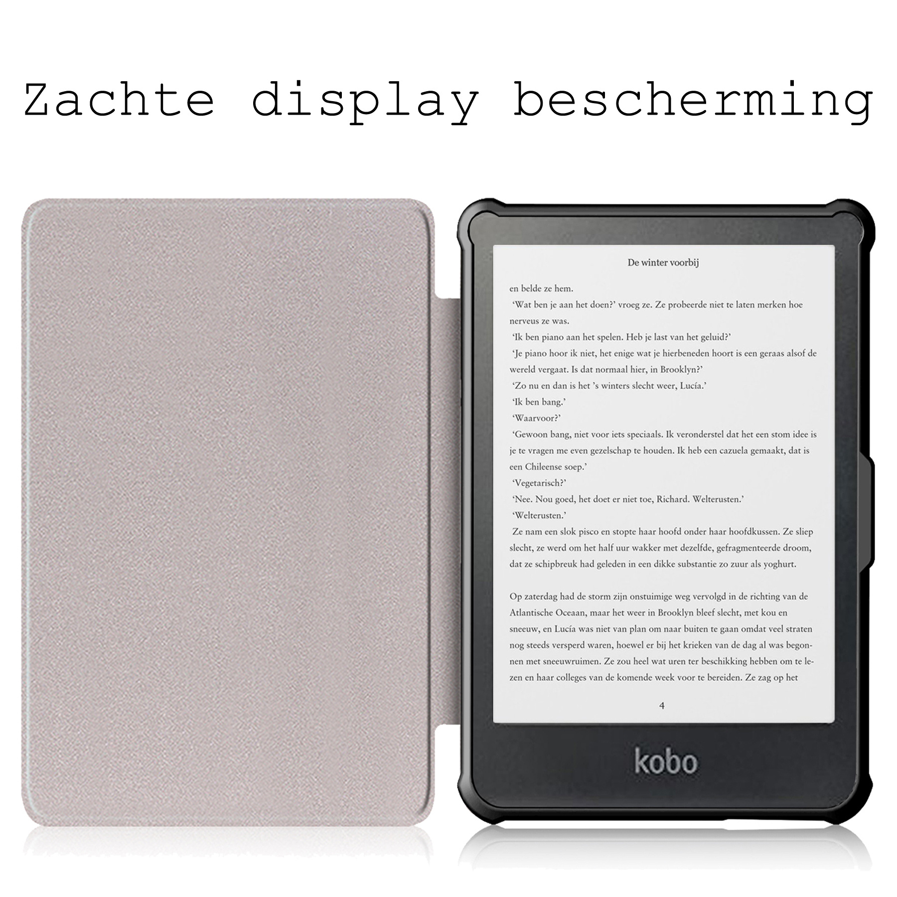 BASEY. Hoes Geschikt voor Kobo Clara HD Hoesje Bookcase Cover Hoes Met Screenprotector - Hoesje Geschikt voor Kobo Clara HD Hoes Cover Case - Uil