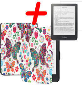 BASEY. BASEY. Kobo Clara HD Hoesje Met Screenprotector - Vlinders