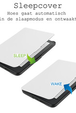 BASEY. Hoes Geschikt voor Kobo Clara HD Hoesje Bookcase Cover Hoes Met Screenprotector - Hoesje Geschikt voor Kobo Clara HD Hoes Cover Case - Wit