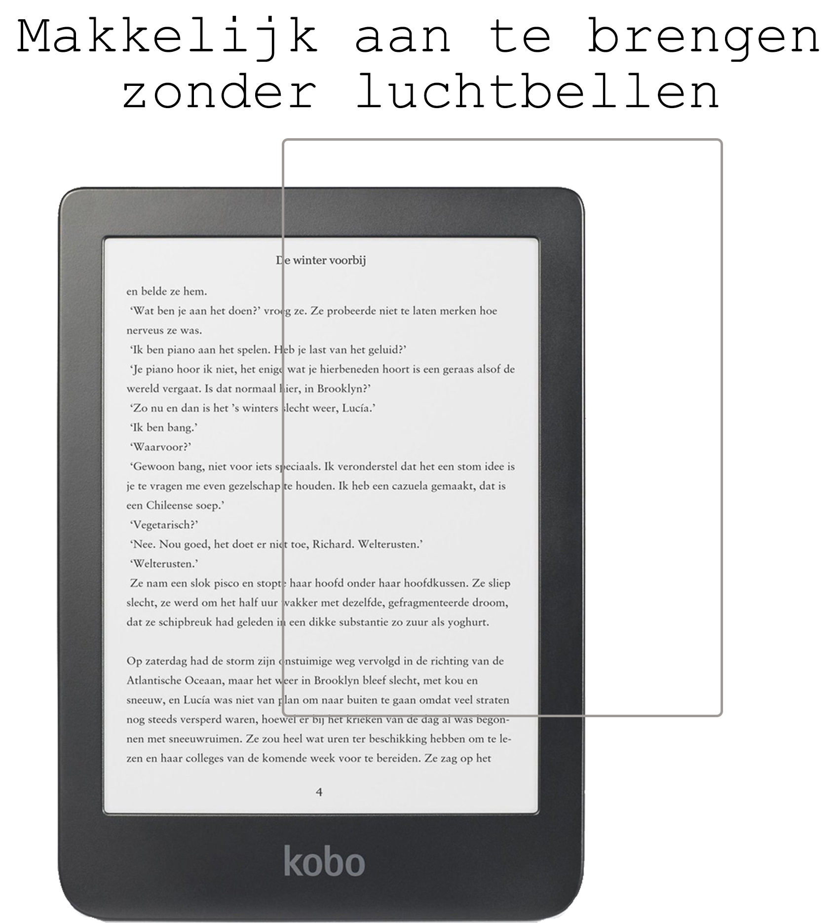 BASEY. Hoes Geschikt voor Kobo Clara HD Hoesje Bookcase Cover Hoes Met Screenprotector - Hoesje Geschikt voor Kobo Clara HD Hoes Cover Case - Wit