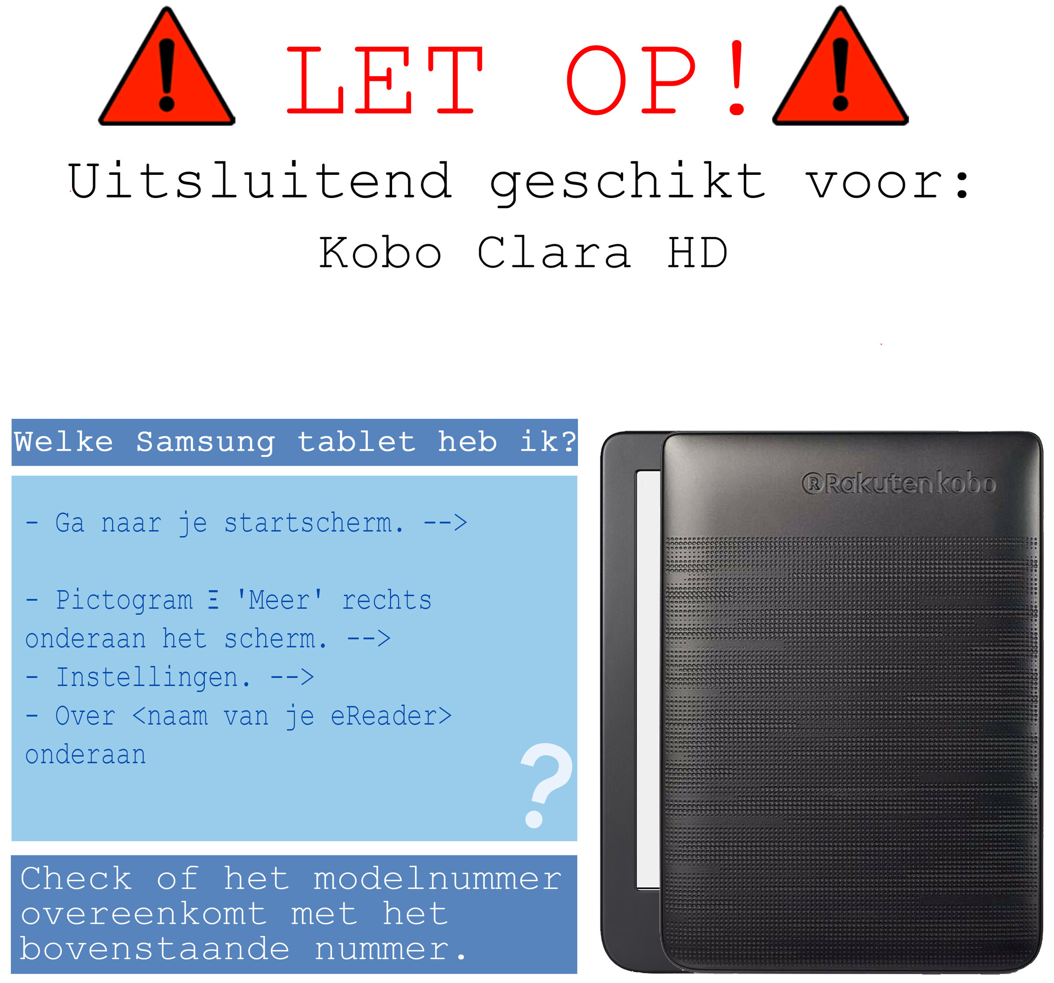 BASEY. Hoes Geschikt voor Kobo Clara HD Hoesje Bookcase Cover Hoes Met Screenprotector - Hoesje Geschikt voor Kobo Clara HD Hoes Cover Case - Zwart