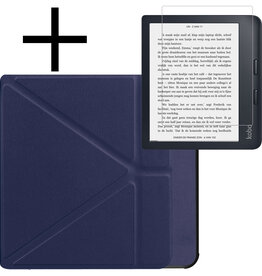 NoXx NoXx Kobo Libra 2 Hoesje Met Screenprotector - Donkerblauw
