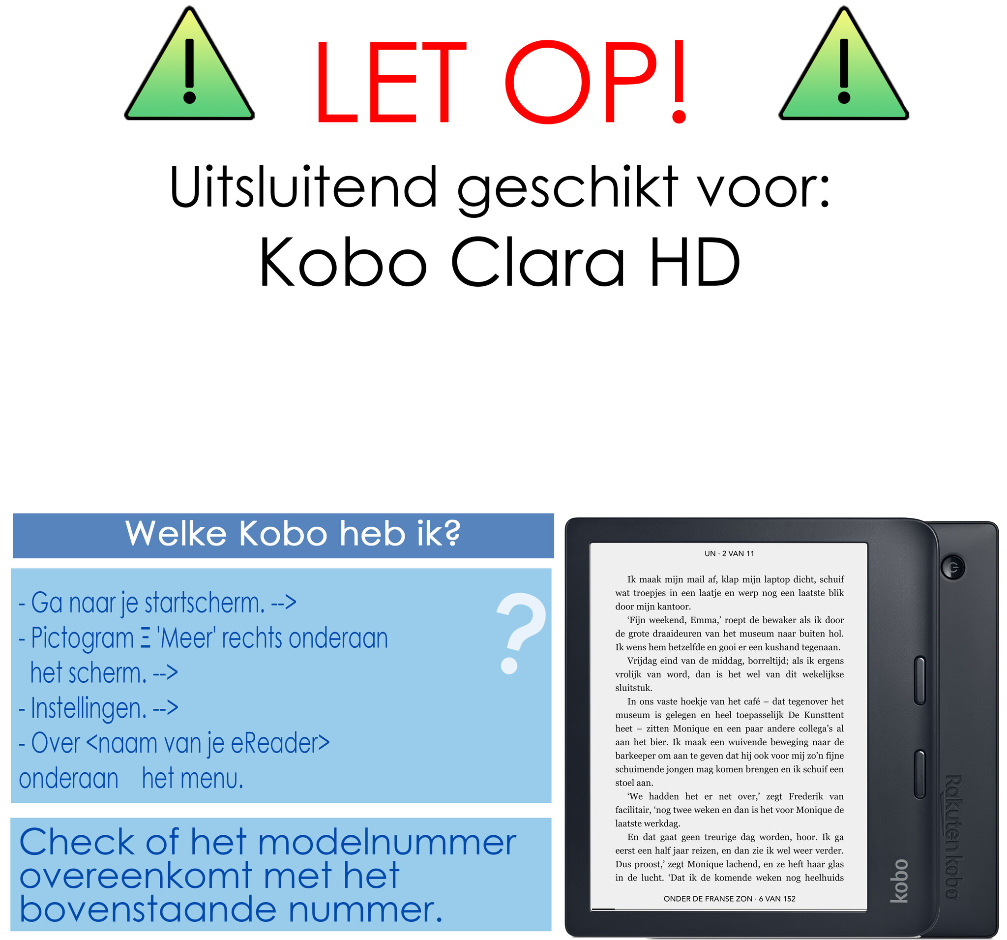 NoXx Hoes Geschikt voor Kobo Libra 2 Hoesje Bookcase Cover Book Case Hoes Sleepcover Met Screenprotector - Donkerblauw