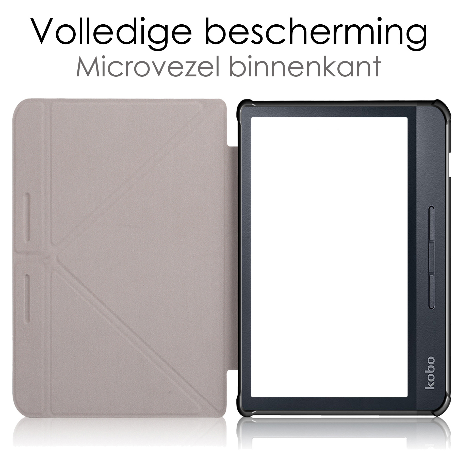 NoXx Hoes Geschikt voor Kobo Libra 2 Hoesje Bookcase Cover Book Case Hoes Sleepcover Met Screenprotector - Donkerblauw
