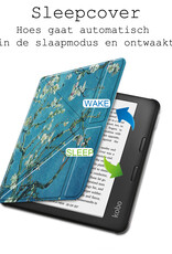 BASEY. Hoes Geschikt voor Kobo Libra 2 Hoesje Bookcase Cover Hoes Met Screenprotector - Hoesje Geschikt voor Kobo Libra 2 Hoes Cover Case - Bloesem