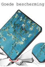 BASEY. Hoes Geschikt voor Kobo Libra 2 Hoesje Bookcase Cover Hoes Met Screenprotector - Hoesje Geschikt voor Kobo Libra 2 Hoes Cover Case - Bloesem