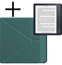 NoXx NoXx Kobo Libra 2 Hoesje Met Screenprotector - Donkergroen