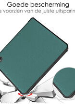 NoXx Hoes Geschikt voor Kobo Libra 2 Hoesje Bookcase Cover Book Case Hoes Sleepcover Met Screenprotector - Donkergroen