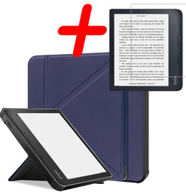 BASEY. BASEY. Kobo Libra 2 Hoesje Met Screenprotector - Donkerblauw