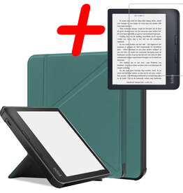 BASEY. BASEY. Kobo Libra 2 Hoesje Met Screenprotector - Donkergroen