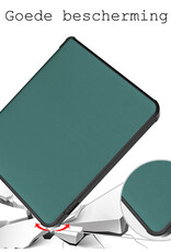 BASEY. Hoes Geschikt voor Kobo Libra 2 Hoesje Bookcase Cover Hoes Met Screenprotector - Hoesje Geschikt voor Kobo Libra 2 Hoes Cover Case - Donkergroen