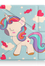 BASEY. Hoes Geschikt voor Kobo Libra 2 Hoesje Bookcase Cover Hoes Met Screenprotector - Hoesje Geschikt voor Kobo Libra 2 Hoes Cover Case - Eenhoorn