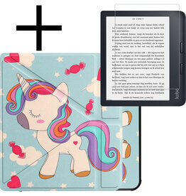 NoXx NoXx Kobo Libra 2 Hoesje Met Screenprotector - Eenhoorn