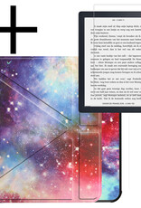 NoXx Hoes Geschikt voor Kobo Libra 2 Hoesje Bookcase Cover Book Case Hoes Sleepcover Met Screenprotector - Galaxy