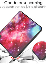 NoXx Hoes Geschikt voor Kobo Libra 2 Hoesje Bookcase Cover Book Case Hoes Sleepcover Met Screenprotector - Galaxy