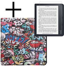 NoXx NoXx Kobo Libra 2 Hoesje Met Screenprotector - Graffity