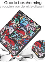 NoXx Hoes Geschikt voor Kobo Libra 2 Hoesje Bookcase Cover Book Case Hoes Sleepcover Met Screenprotector - Graffity