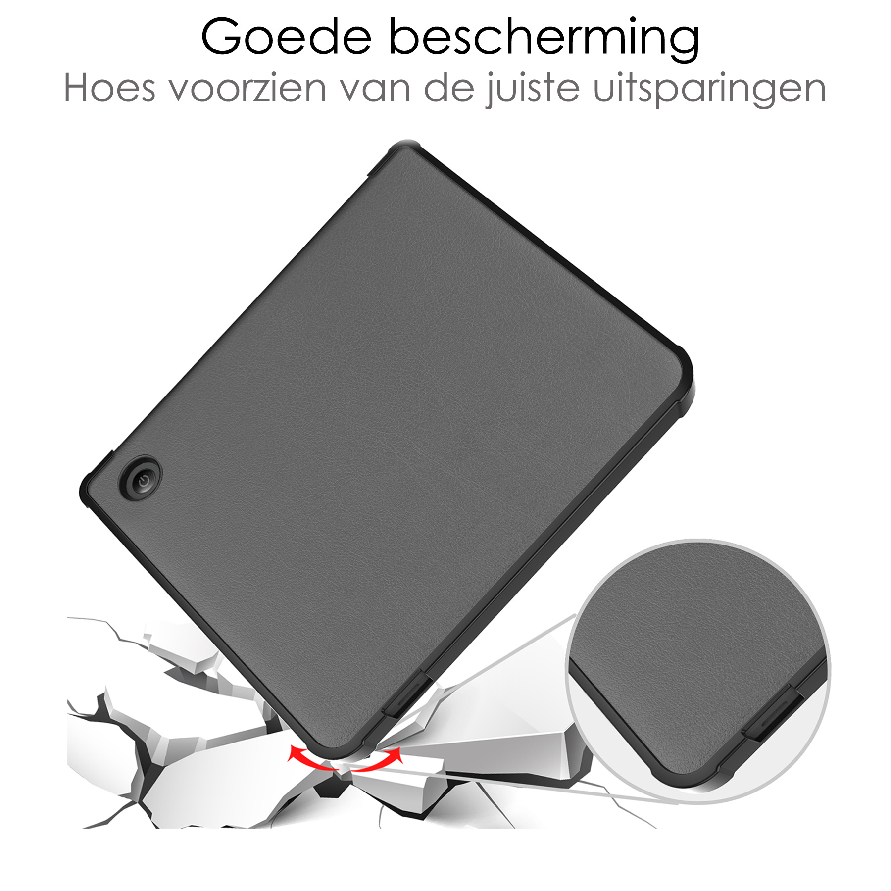 NoXx Hoes Geschikt voor Kobo Libra 2 Hoesje Bookcase Cover Book Case Hoes Sleepcover Met Screenprotector - Grijs