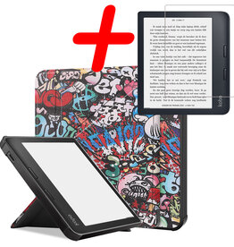 BASEY. BASEY. Kobo Libra 2 Hoesje Met Screenprotector - Graffity