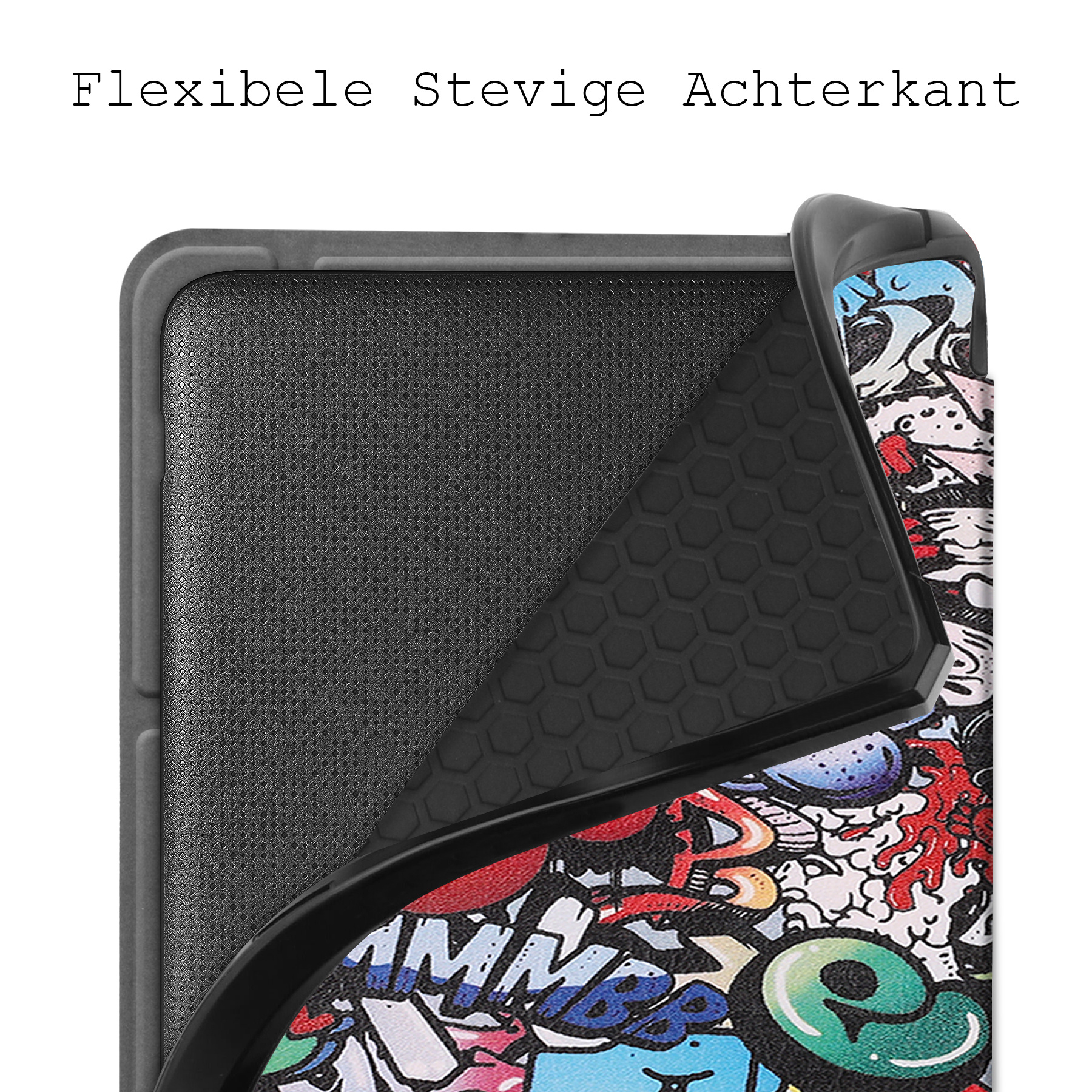 BASEY. Hoes Geschikt voor Kobo Libra 2 Hoesje Bookcase Cover Hoes Met Screenprotector - Hoesje Geschikt voor Kobo Libra 2 Hoes Cover Case - Graffity