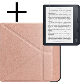 NoXx NoXx Kobo Libra 2 Hoesje Met Screenprotector - Rose Goud