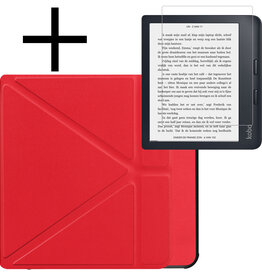 NoXx NoXx Kobo Libra 2 Hoesje Met Screenprotector - Rood