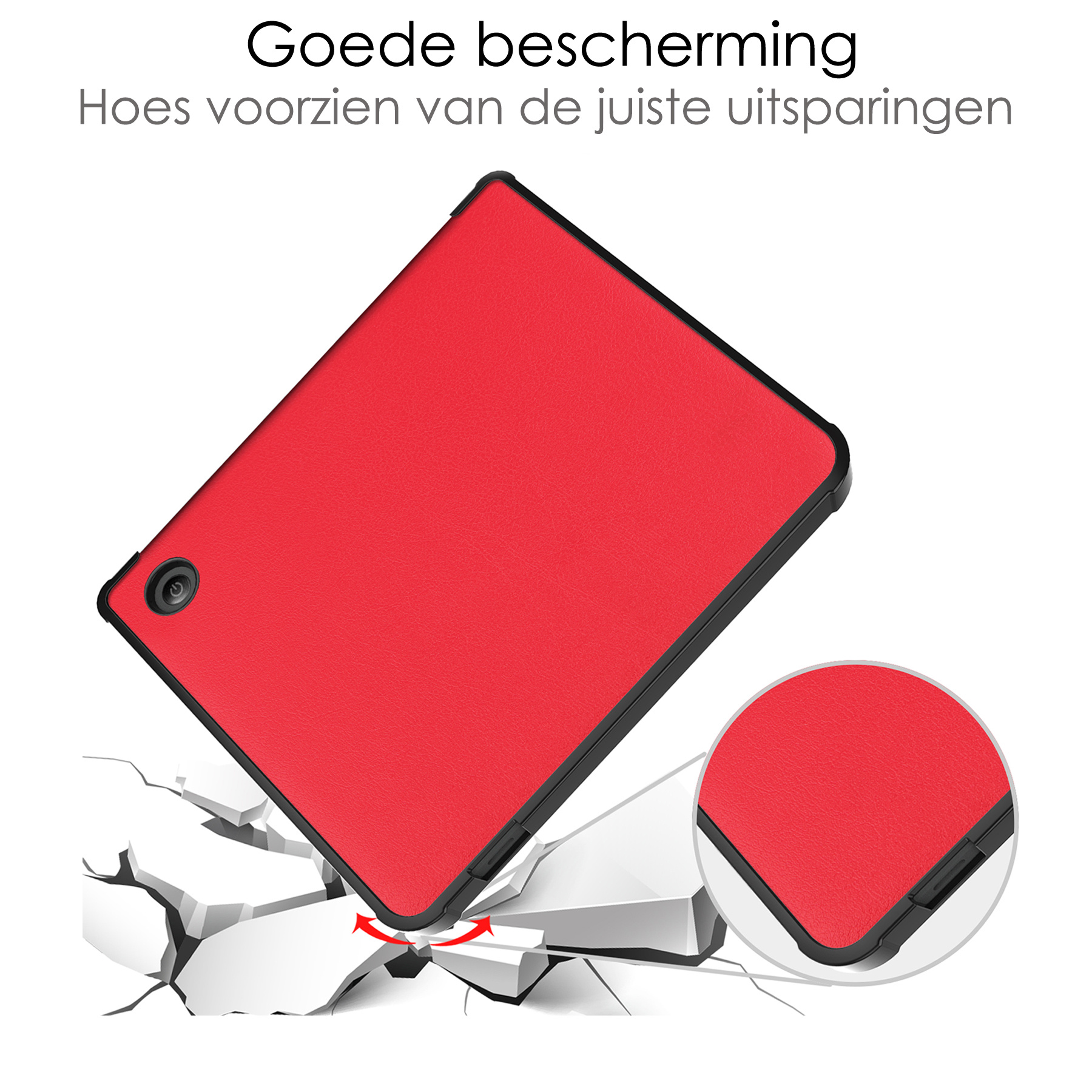 NoXx Hoes Geschikt voor Kobo Libra 2 Hoesje Bookcase Cover Book Case Hoes Sleepcover Met Screenprotector - Rood
